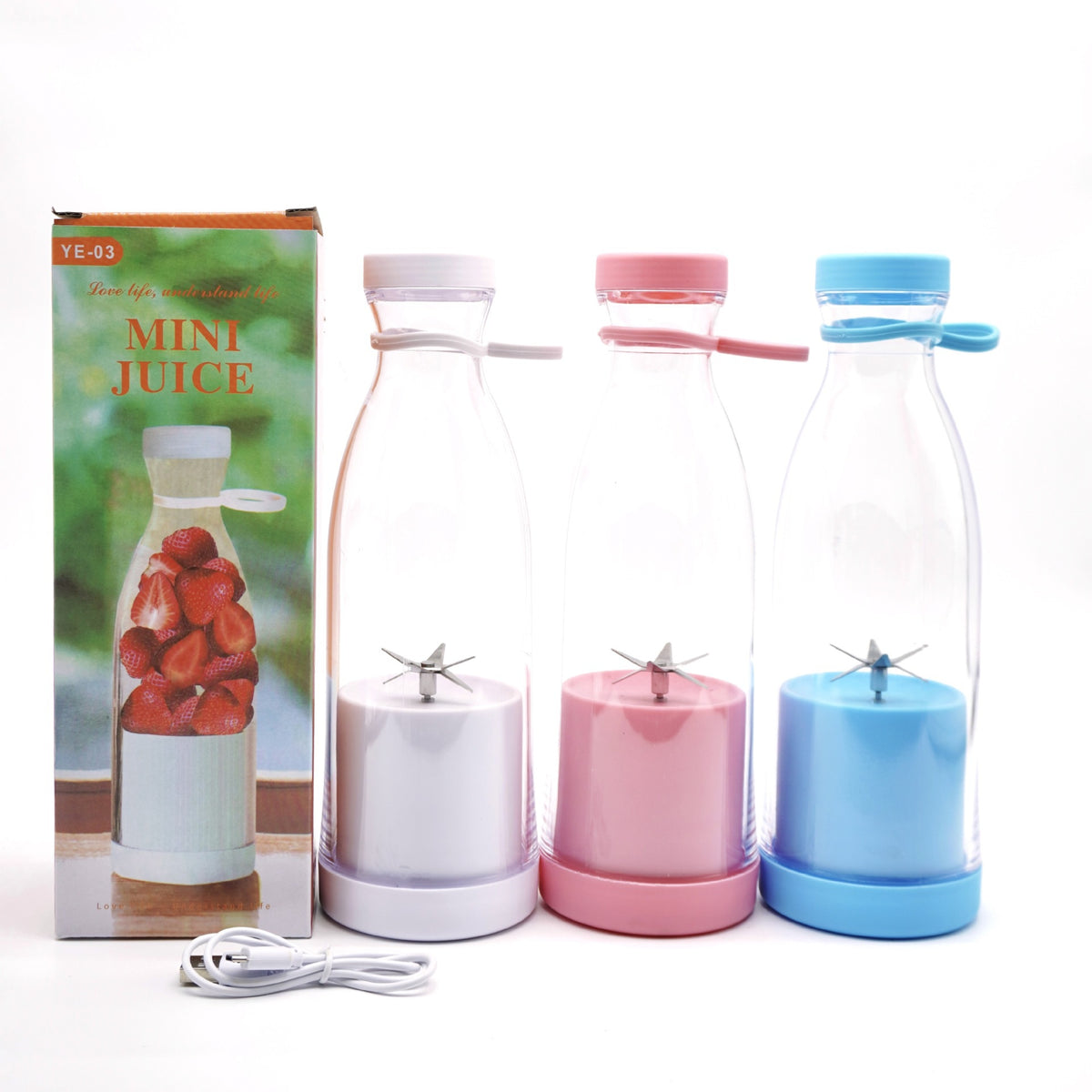 Electric USB Wine Bottle Juicer Cup 6-Leaf Cutter Head Household