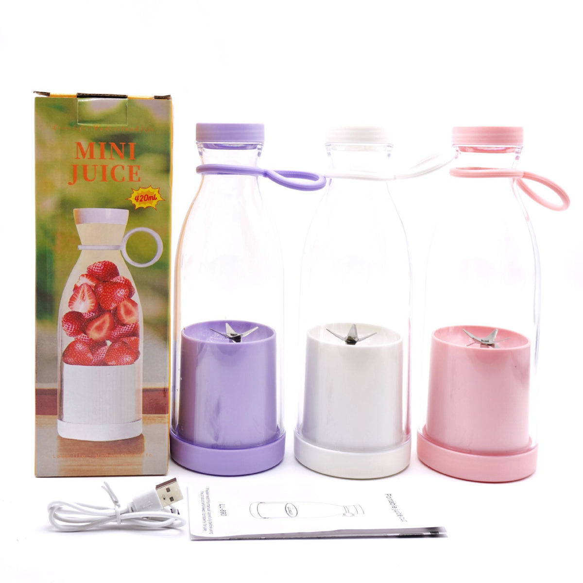 Electric USB Wine Bottle Juicer Cup 6-Leaf Cutter Head Household